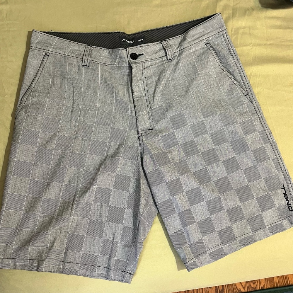 O'Neill Light Gray Checkered Men's Shorts